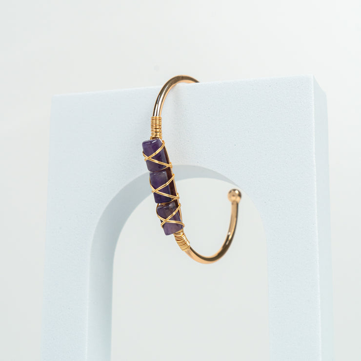 Amethyst Gold Bangle