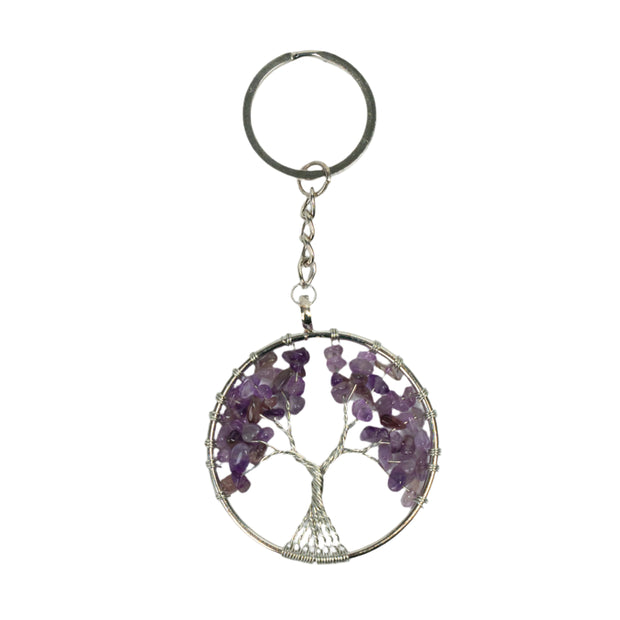 Amethyst Tree Keychain