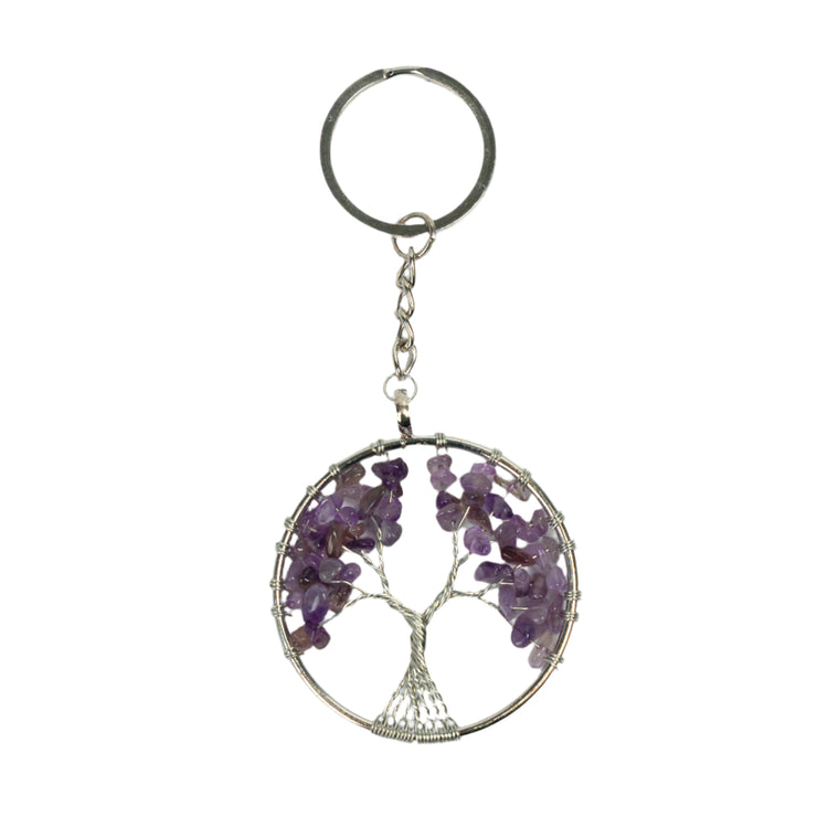 Amethyst Tree Keychain