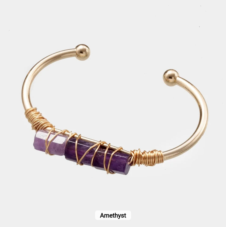 Amethyst Gold Bangle