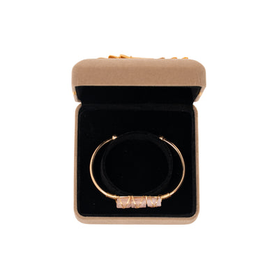 Rose Quartz Gold Bangle