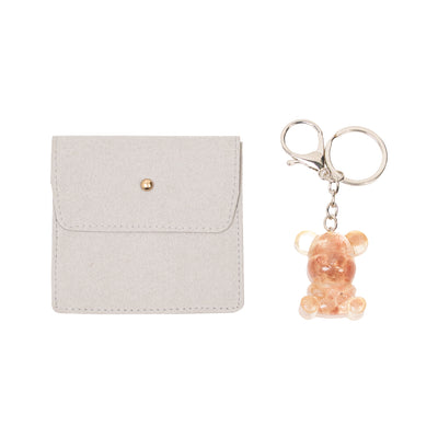 Strawberry Quartz Bear Keychain