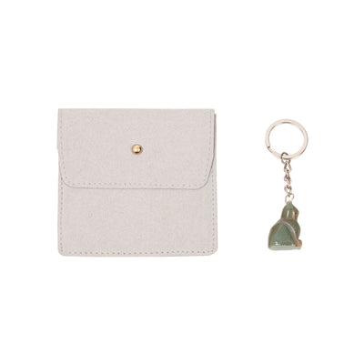 Adventurine Cat Keychain