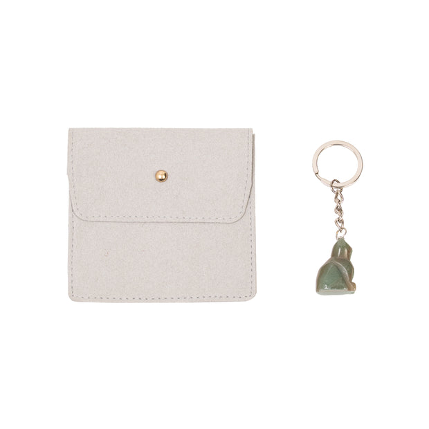 Adventurine Cat Keychain