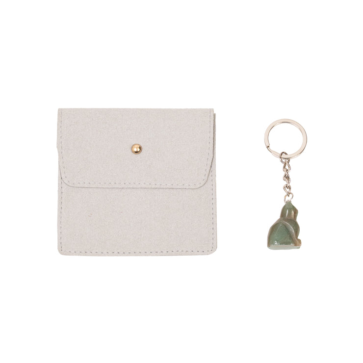 Adventurine Cat Keychain