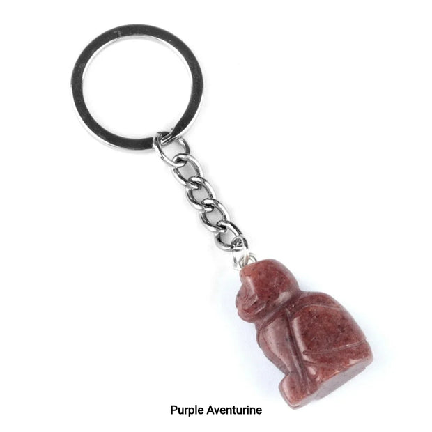 Purple Adventurine Cat Keychain