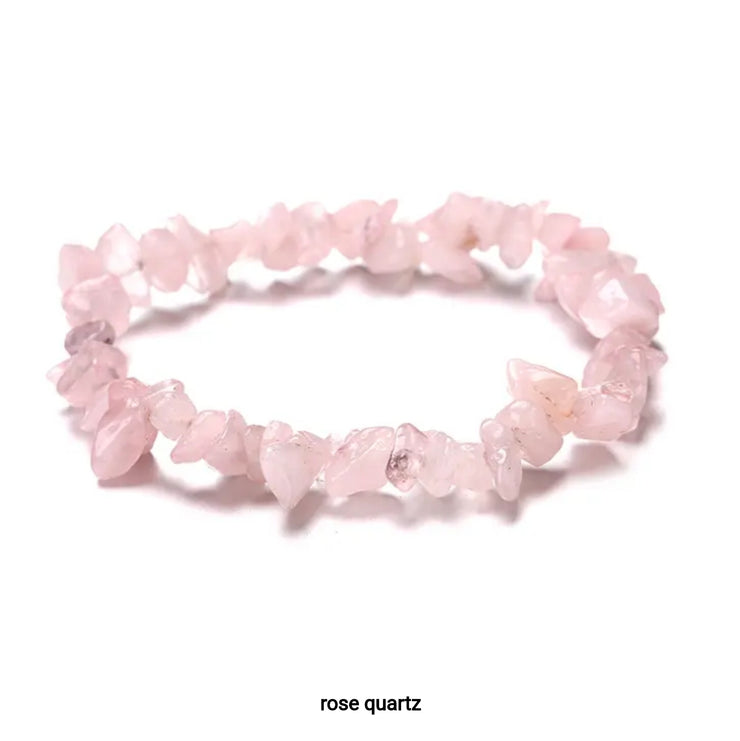 Rose Quartz Amethyst Chip Bracelet
