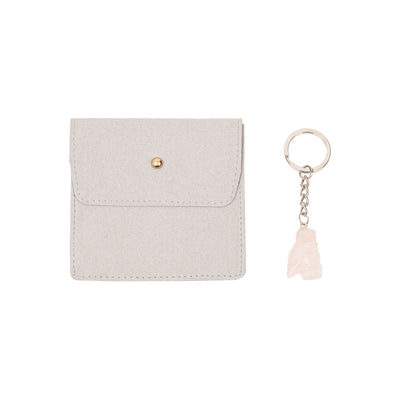 Rose Quartz Dino Keychain