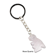 Rose Quartz Dino Keychain