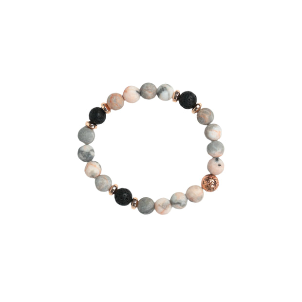 Matte Pink Zebra Jasper Bracelet