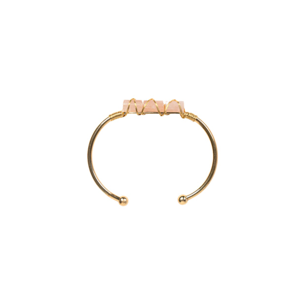 Rose Quartz Gold Bangle
