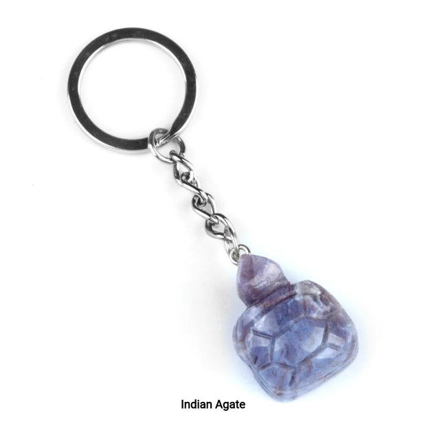 Indian Agate Turtle Keychain