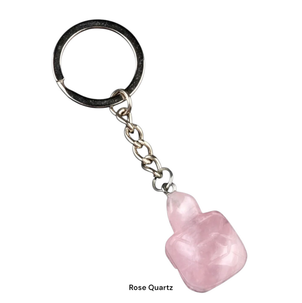 Rose Quartz Turtle Keychain