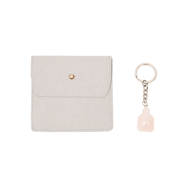 Rose Quartz Turtle Keychain