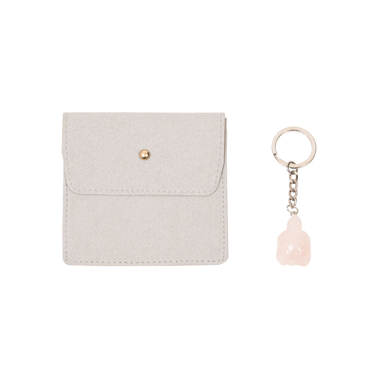 Rose Quartz Turtle Keychain
