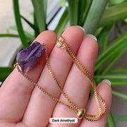Dark Amethyst Stone Gold Bracelet