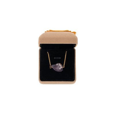 Dark Amethyst Stone Gold Bracelet