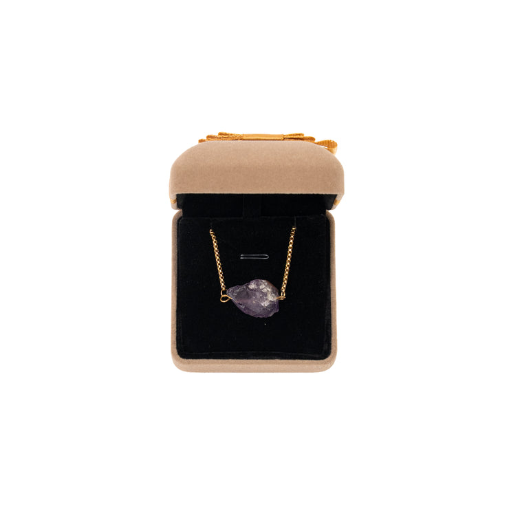Dark Amethyst Stone Gold Bracelet
