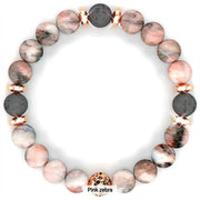 Matte Pink Zebra Jasper Bracelet