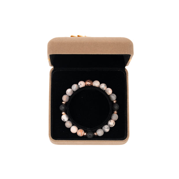 Matte Pink Zebra Jasper Bracelet