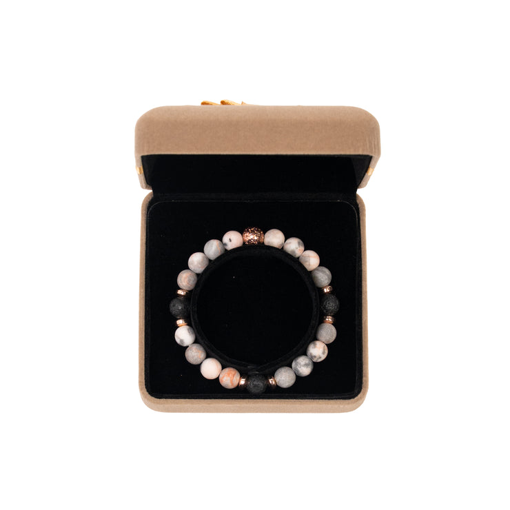 Matte Pink Zebra Jasper Bracelet