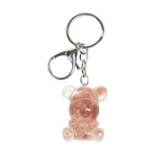 Strawberry Quartz Bear Keychain