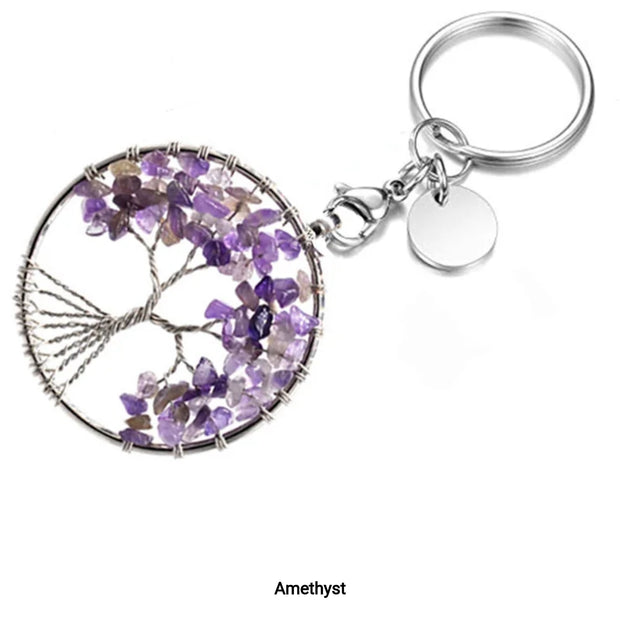 Amethyst Tree Keychain