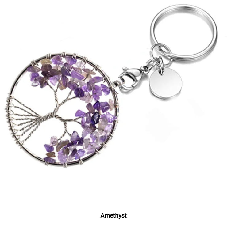 Amethyst Tree Keychain